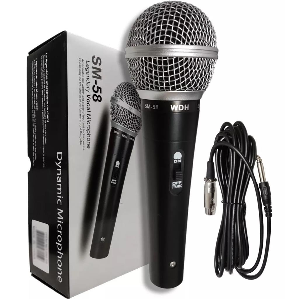 Microfone Profissional Vocal Dinâmico Com Cabo Sm58