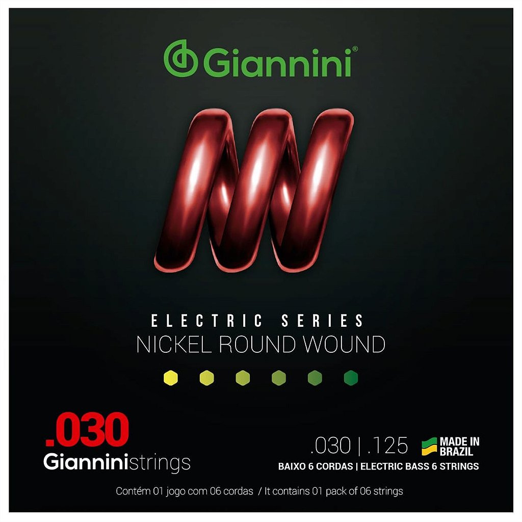 Encordoamento Baixo 6 Cordas Giannini GEEBRL6 (.030 – .130)