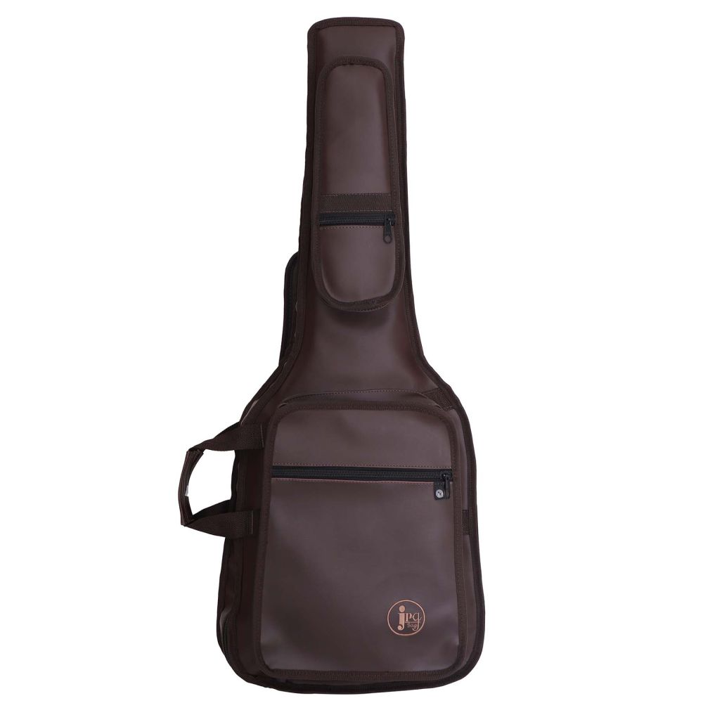 Capa Bag Para Guitarra Couro Premium Acolchoado Marrom