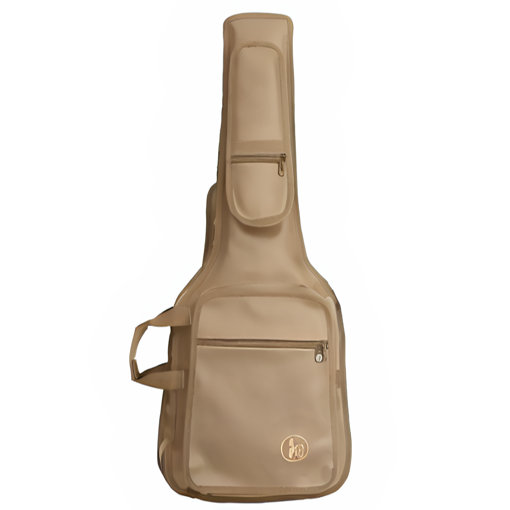 Capa Bag Para Guitarra Couro Premium Acolchoado Bege