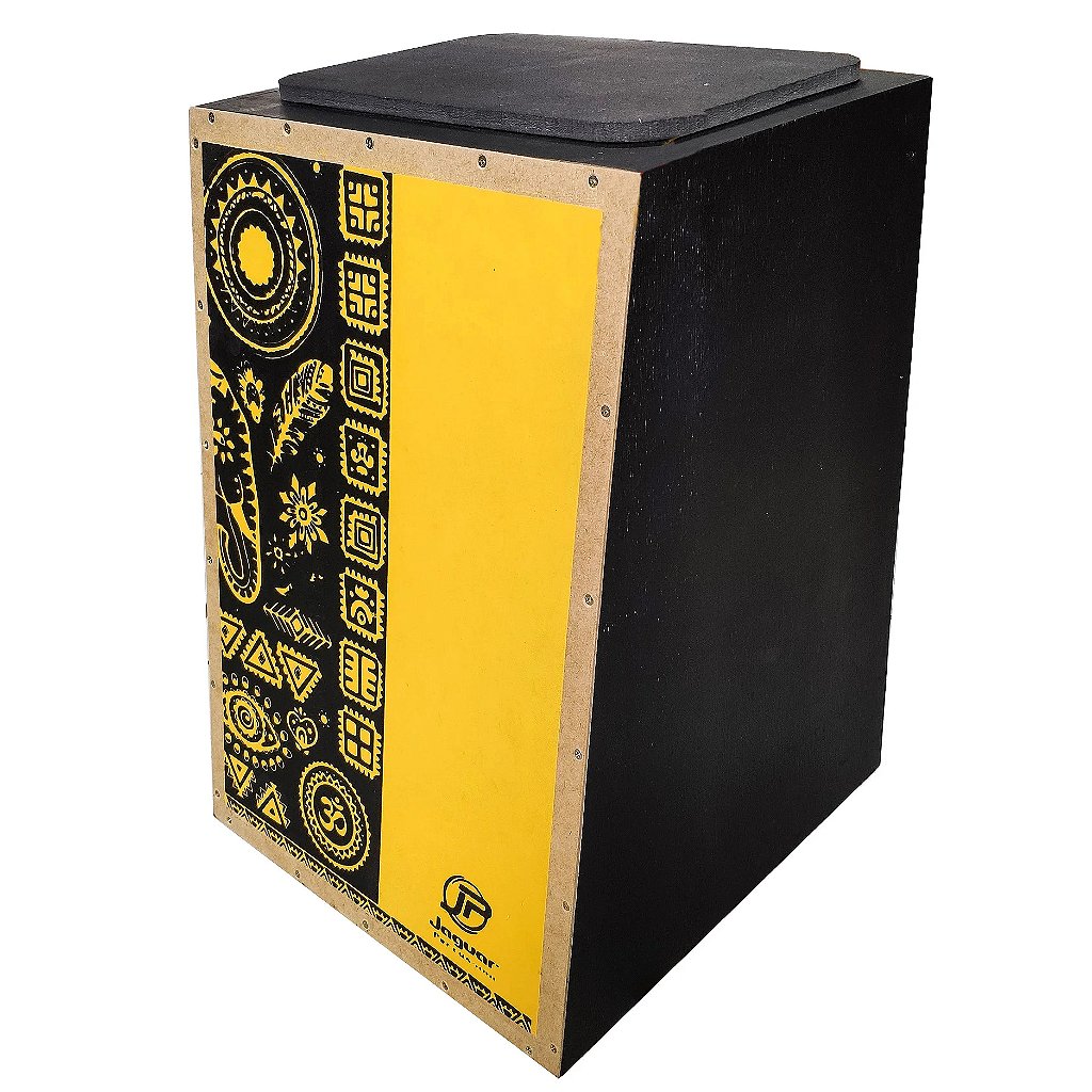 Cajon Acustico Jaguar K2 Pb 021 Estampa Flores Amarelo