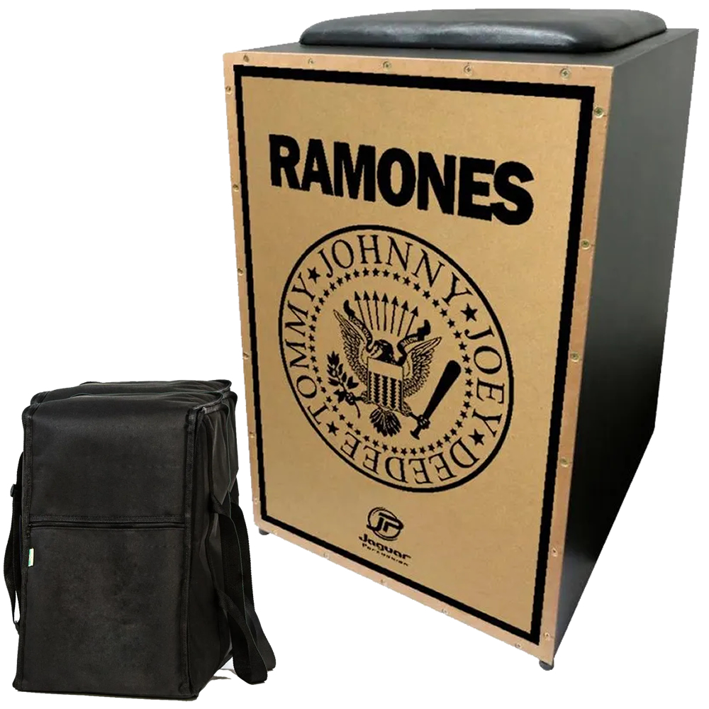 Cajon Acústico Jaguar Linha Cj1000 K2-PB 032 Ramones + Capa