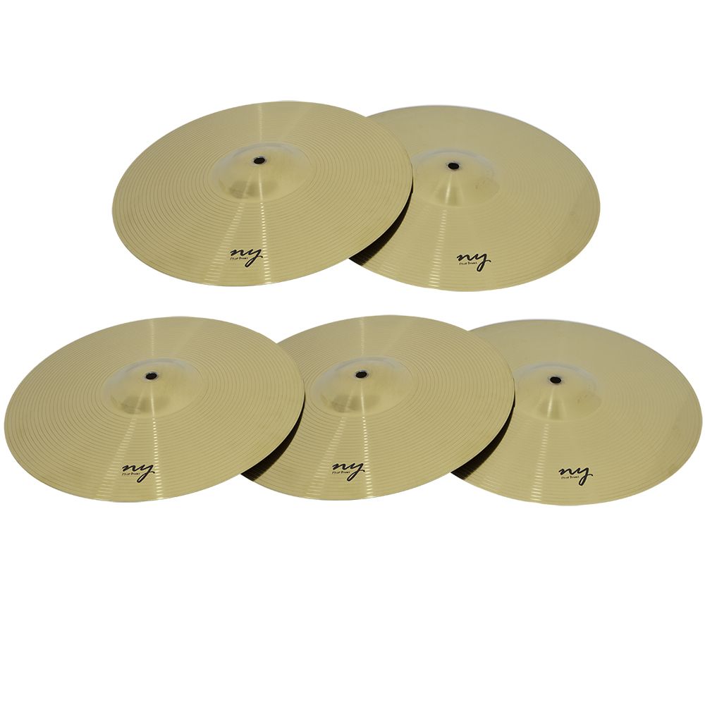 Kit 5 Pratos De Ataque Para Bateria 18" Liga De Aço New York
