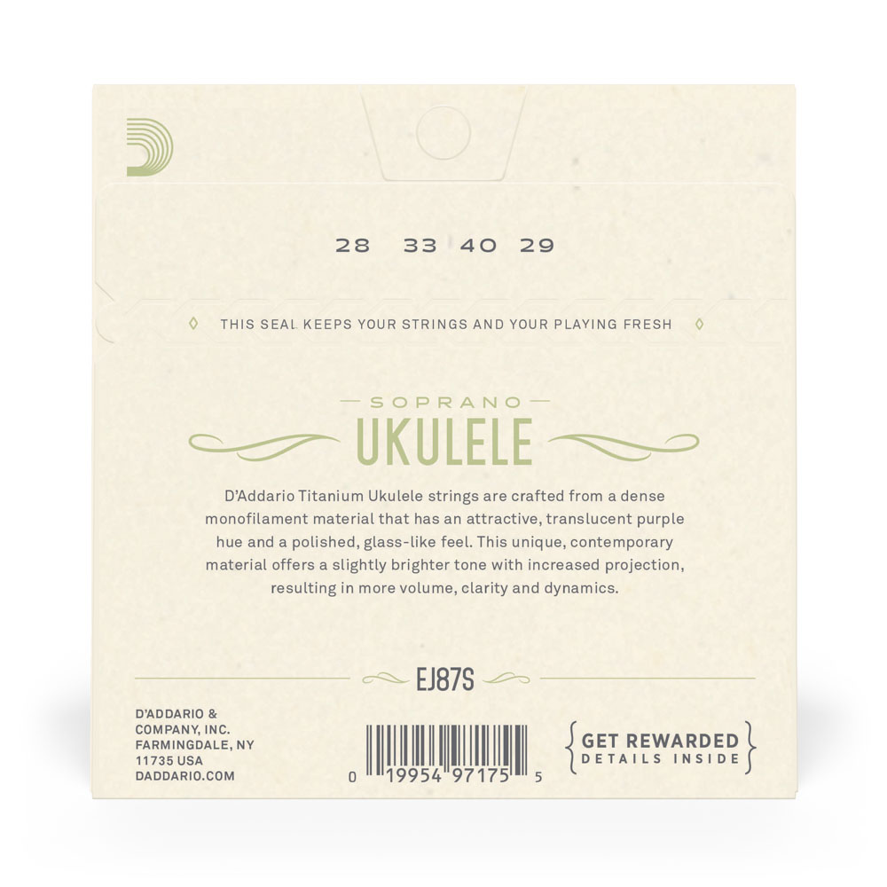 Encordoamento Ukulele Soprano D Addario Pro-Arté Titanium