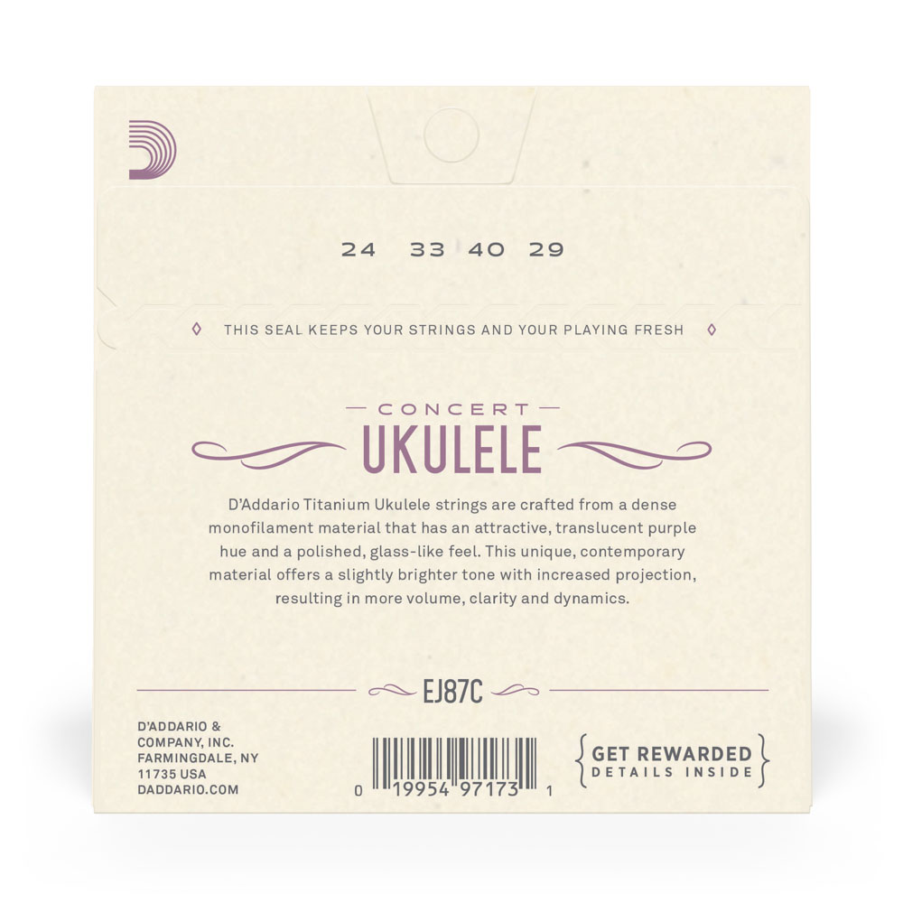 Encordoamento Ukulele Concerto D Addario Pro-Arté Titanium