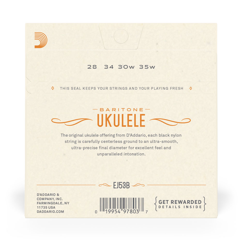 Encordoamento Ukulele Barítono D Addario Pro-Arté Black EJ53B