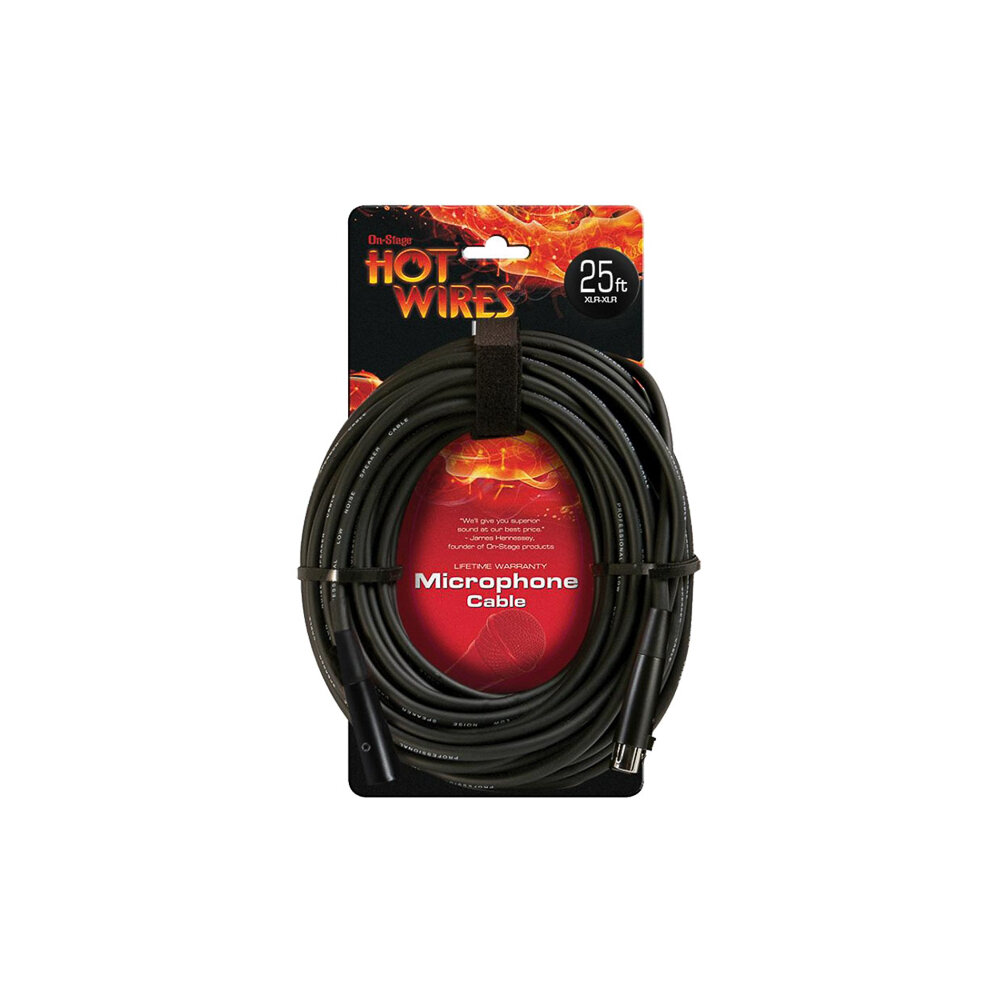 Cabo De 7,62m Balanceado XLR/XLR On-Stage  MC12-25XLR Preto