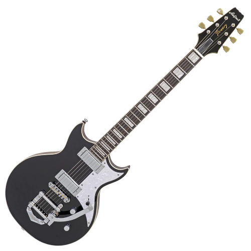 Guitarra Semiacústica Aria Pro II 212-MK2 Bowery Black com Captação Mini Humbucker e Bigsby