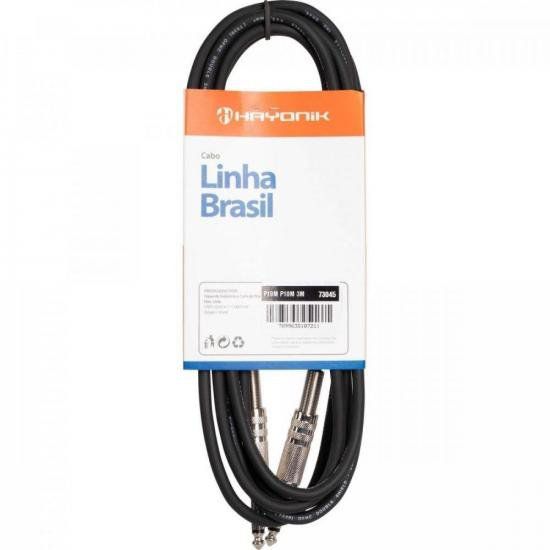 Cabo para Instrumentos Hayonik Linha Brasil P10 x P10 3m Preto