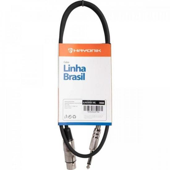 Cabo para Microfone Linha BRASIL XLR(F) X P10 1M Preto HAYONIK