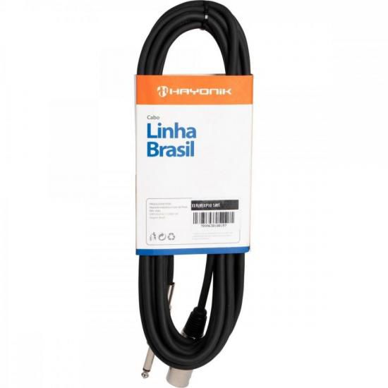 Cabo para Áudio Linha BRASIL XLR(M) X P10 7m Preto HAYONIK
