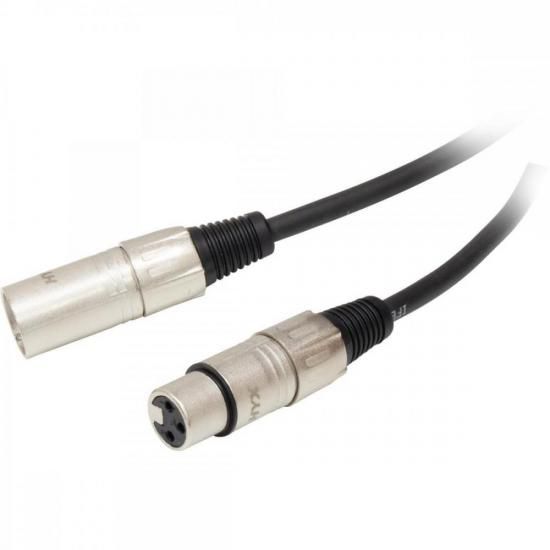Cabo para Microfone Linha BRASIL XLR(F) X XLR(M) 1m Preto HAYONIK