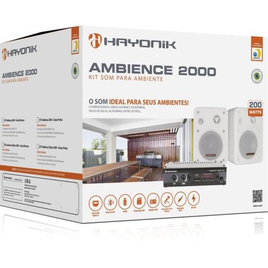 Kit de Som Para Ambiente Hayonik Ambience 2000 OD V2 Branco