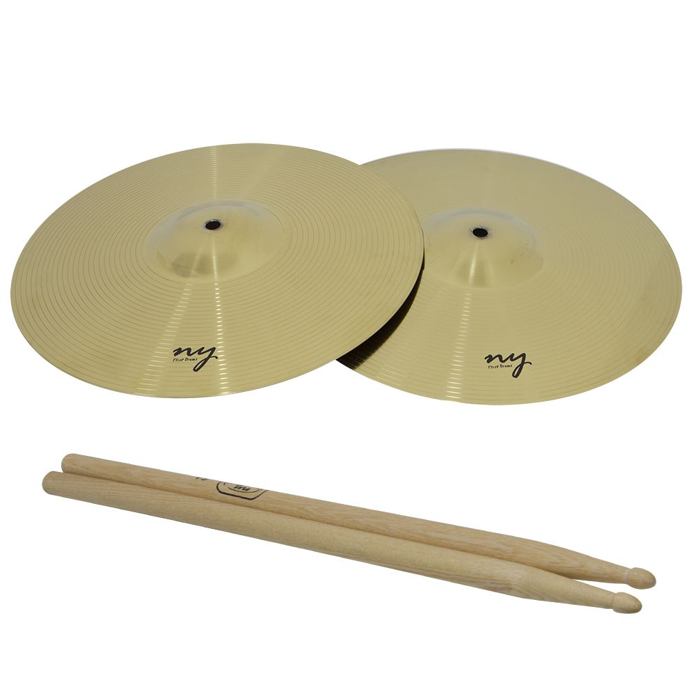 Par De Pratos Splash Para Bateria 12" + Baqueta 5a Hickory New York