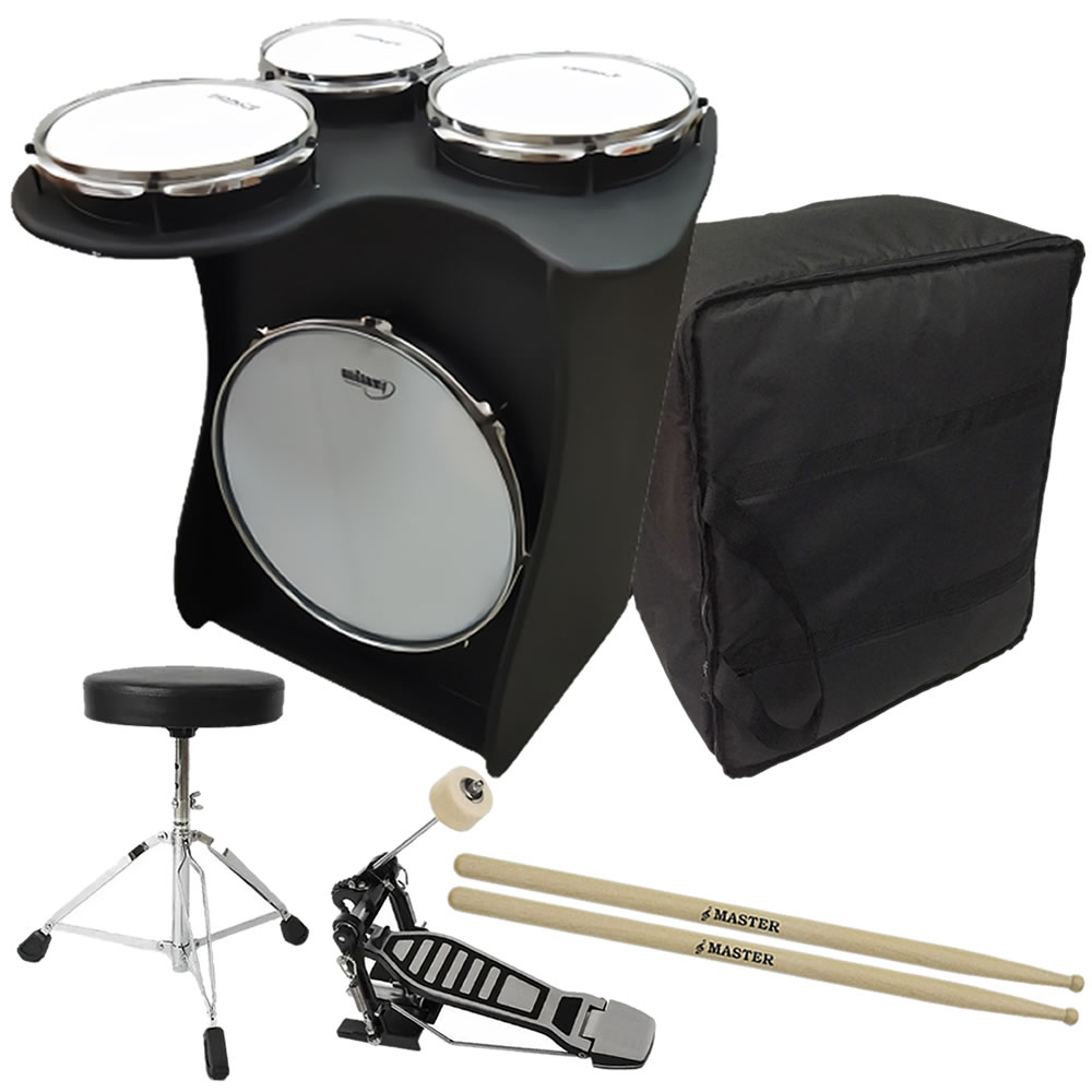 Kit Tajon Cajon Bateria Jaguar Extreme Drum Box 16' Polegadas Preto TJX02