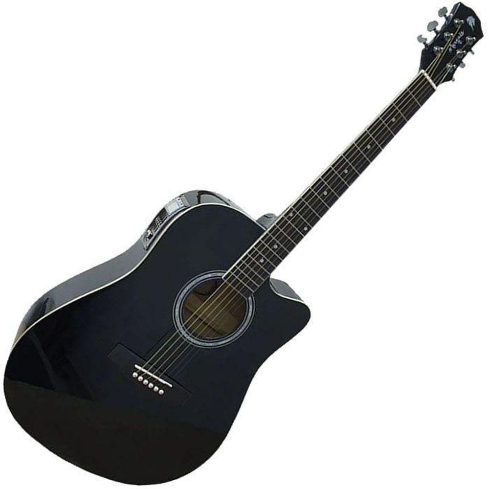 Violao Eletroacústico Aço Folk Marques Va01 EQ BK Preto