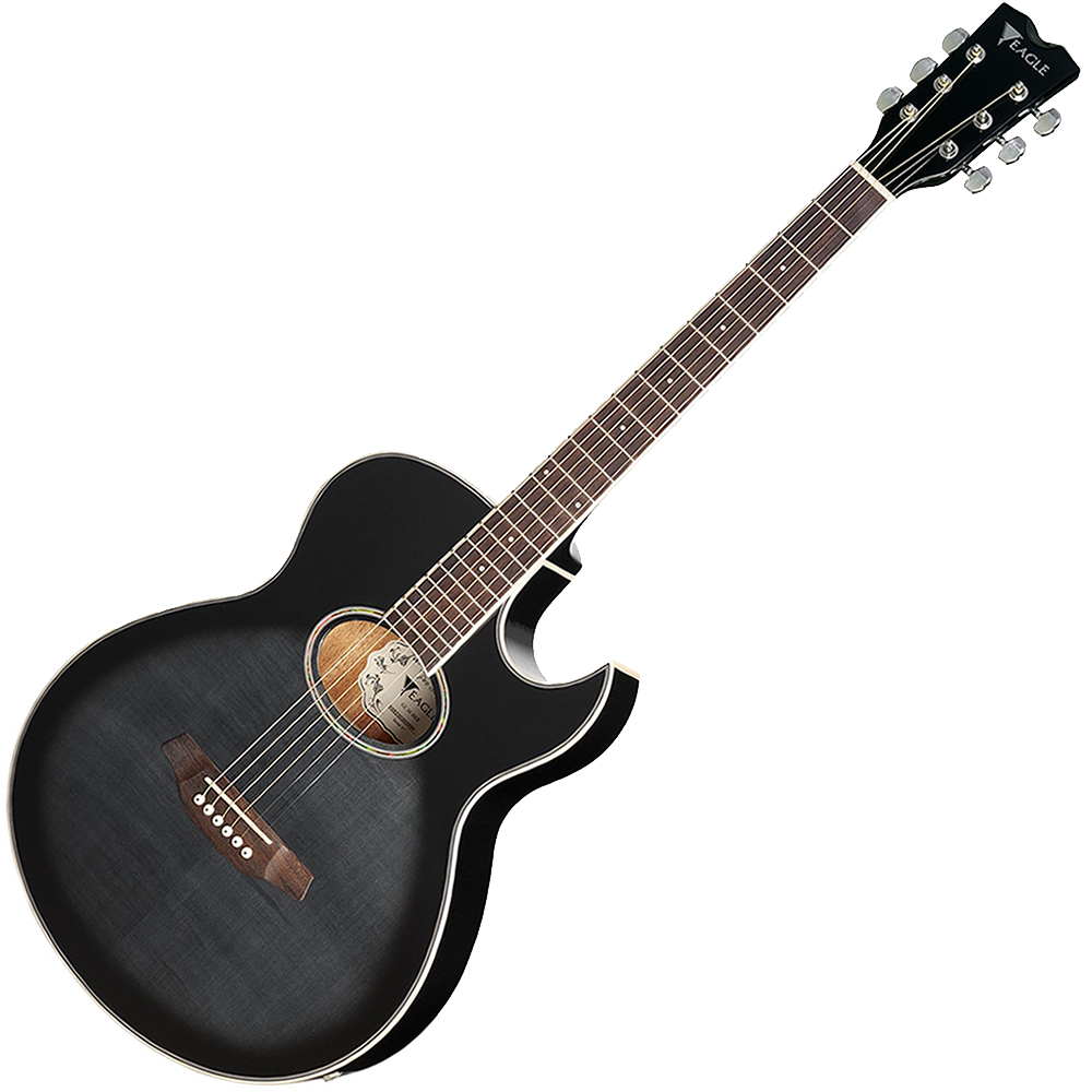 Violão Eletroacústico Eagle GL36 Bkb Aço Cutway Preto Brilhante
