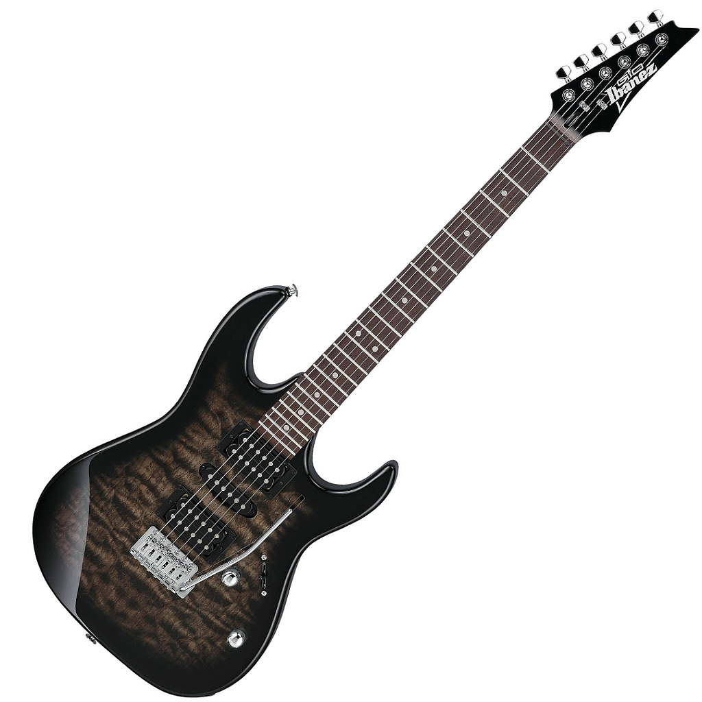 Guitarra 6C RG GIO Trans Black Sunburst Ibanez GRX70QA-TKS