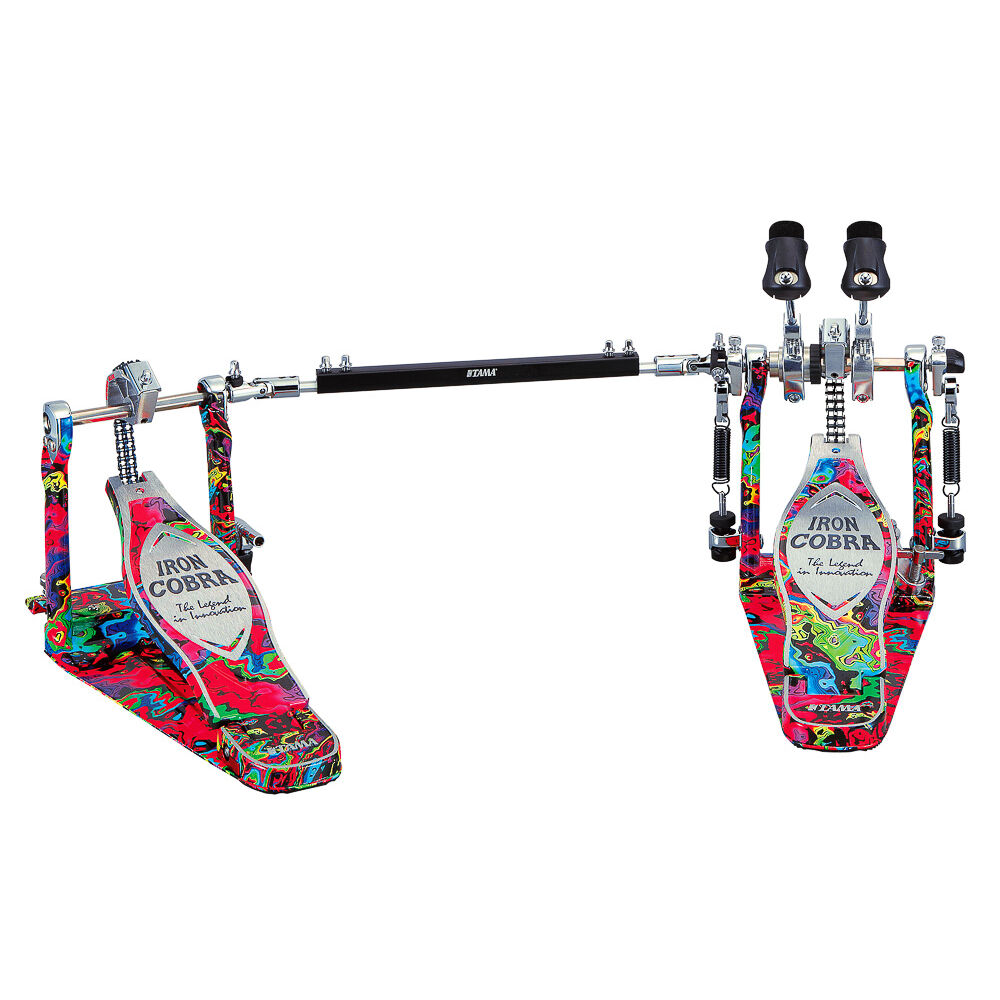 Pedal Duplo Edição Limitada 50 Anos Psychedelic Rainbow Tama Iron Cobra 900 Power Glide 50th Anniversary HP900PWMPR