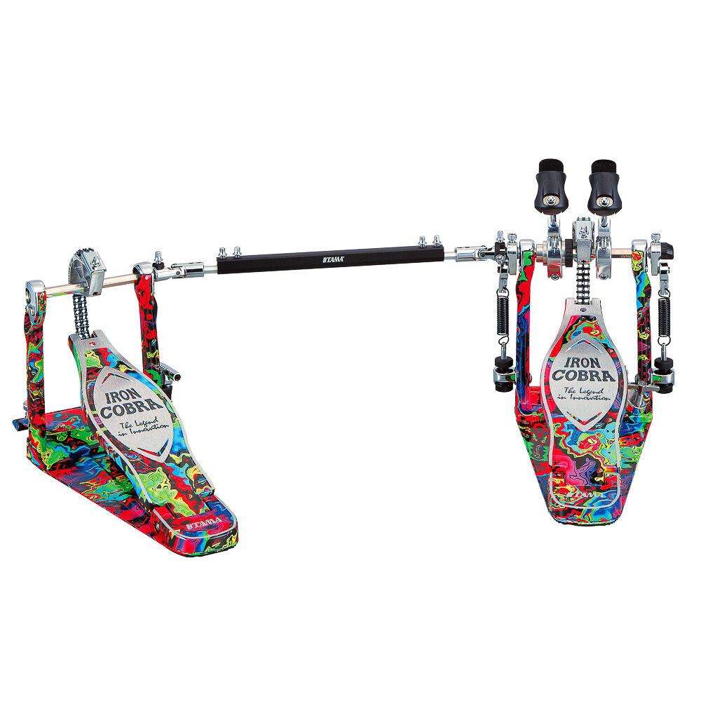 Pedal Duplo Edição Limitada 50 Anos Psychedelic Rainbow Tama Iron Cobra 900 Rolling Glide 50th Anniversary HP900RWMPR