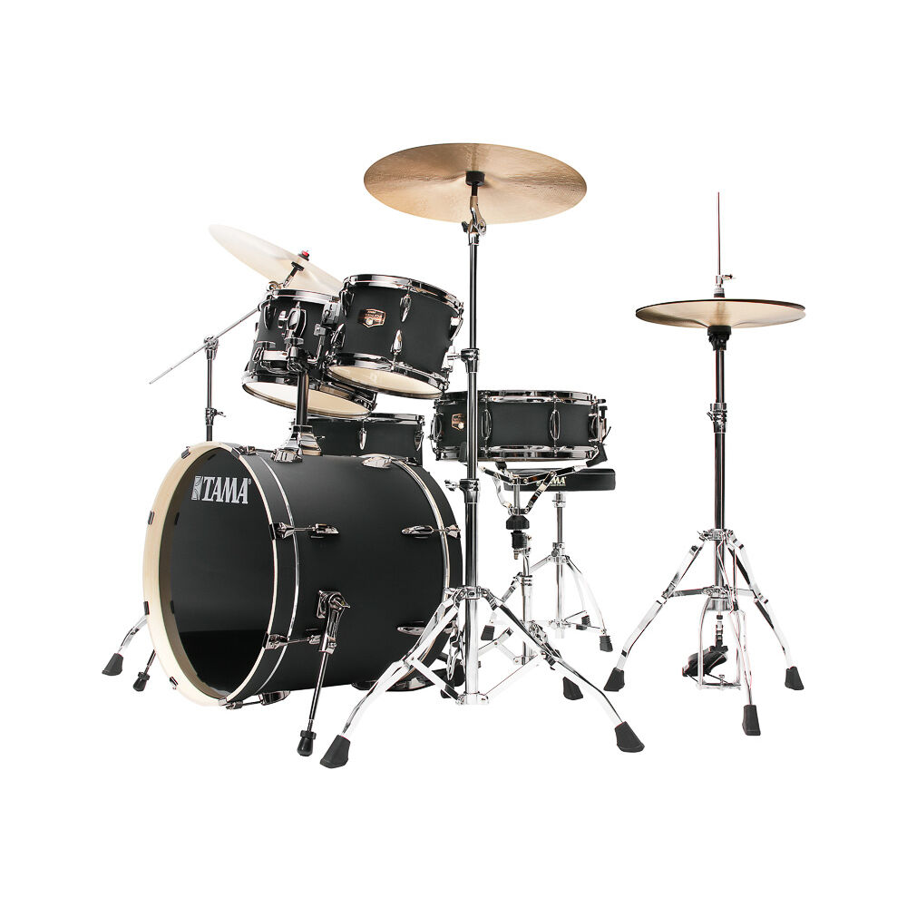 Bateria Completa (5 tambores) Bumbo 2 (Preto Opaco BOB) Tama Imperialstar IP5H6W-BOB