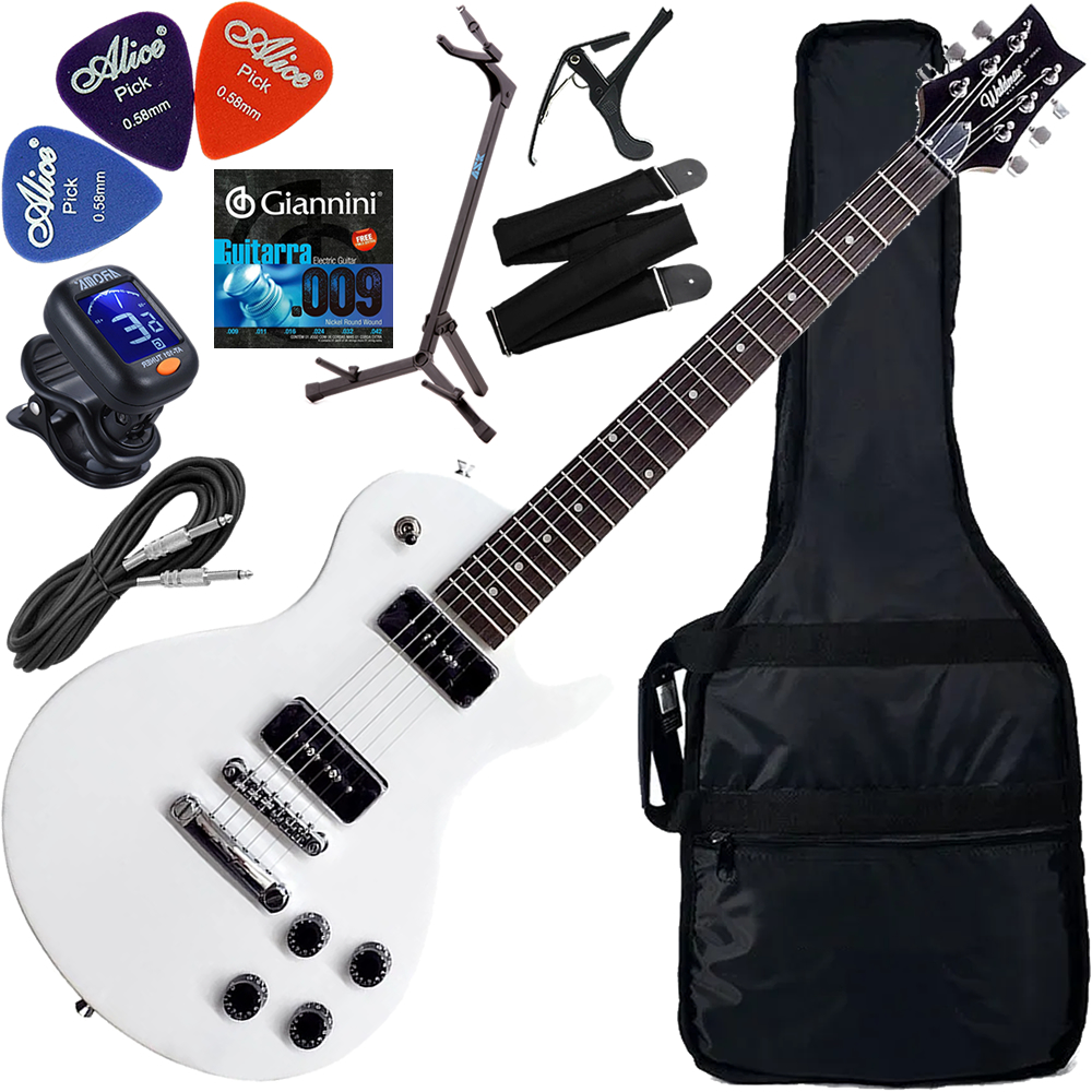 Kit Guitarra Elétrica Waldman Les Paul Glp 190 Wh Branca Gx02