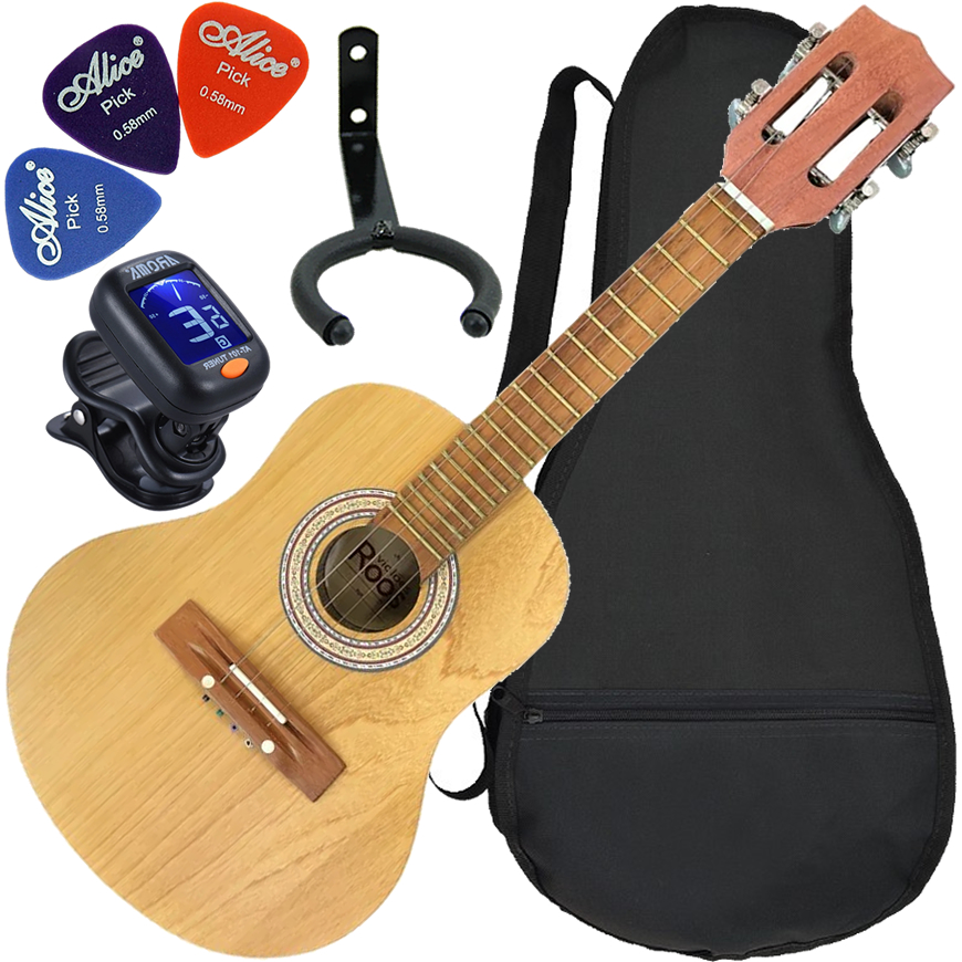 Kit Cavaquinho Acústico Roos Iniciante Natural Satin Cvx3