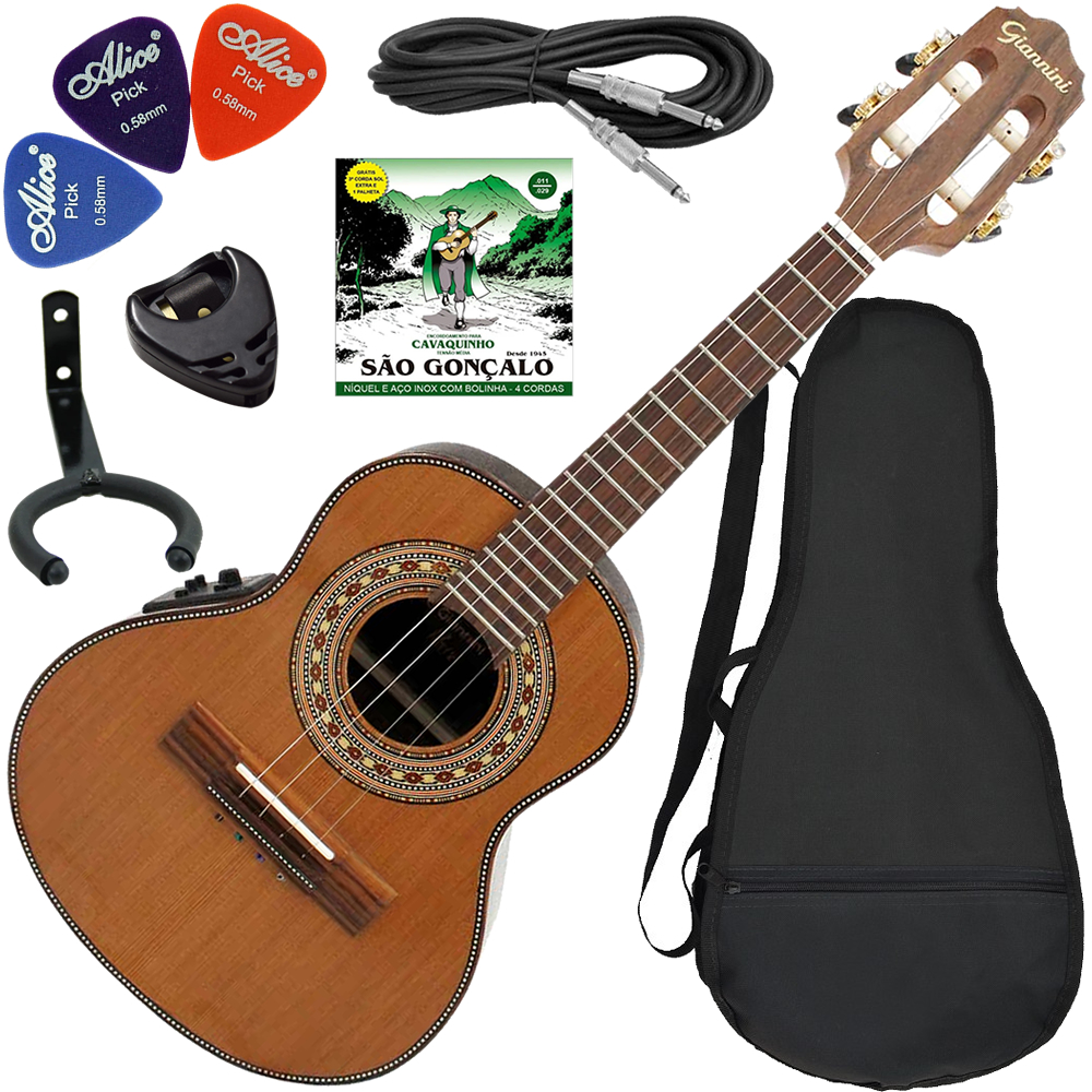 Kit Cavaquinho Eletroacústico Giannini CS9 Raiz Cadência LRPT Fishman NG Cvx1