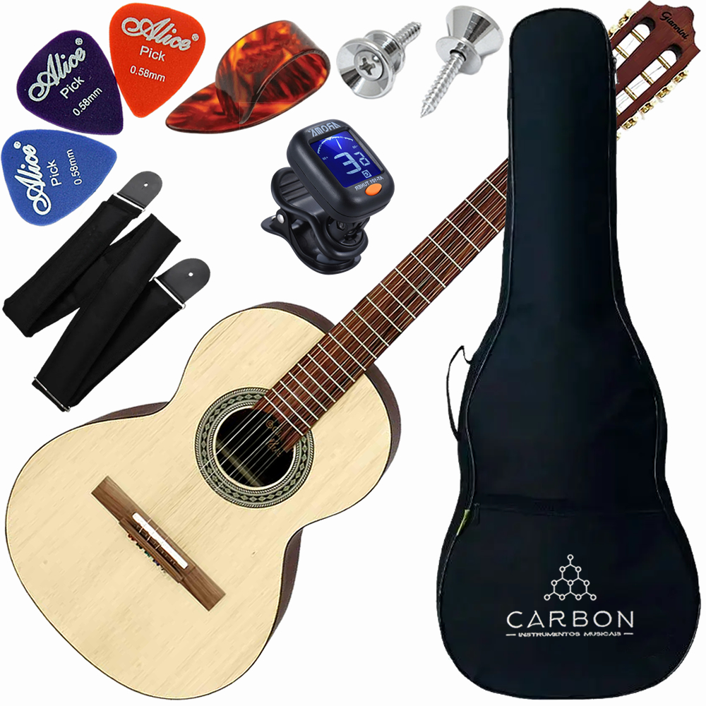 Kit Viola Caipira Acústica Temperada Giannini Raiz VS1H Imbu NS