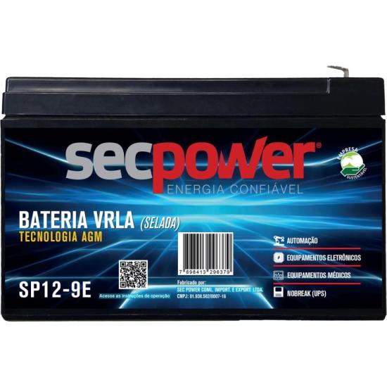 Bateria Selada 12V 9Ah SP12-9E SecPower