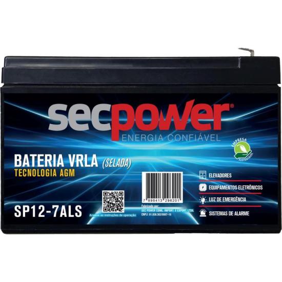 Bateria Selada 12V 7Ah SP12-7ALS SecPower