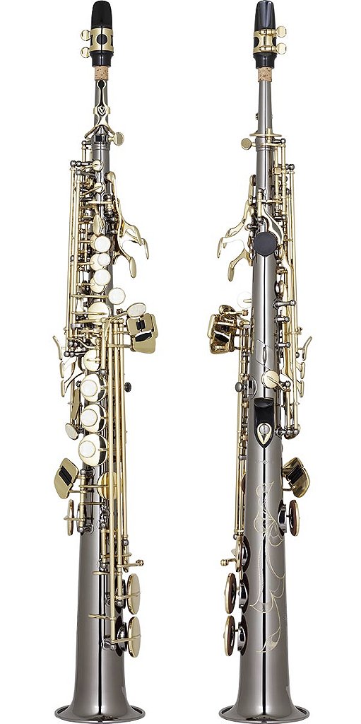 Kit Sax Reto Soprano Eagle SP502 Preto Ônix Chaves Laqueadas