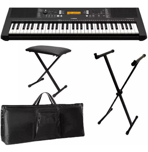 Kit Teclado Arranjador  Capa Estante + Banco Yamaha Psr-e363
