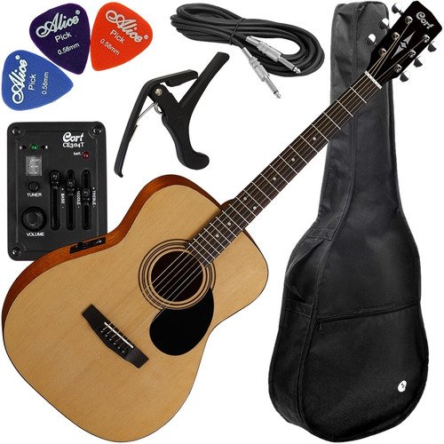 Kit Violão Cort Eletroacústico Standard Af510e Abeto Op Nt
