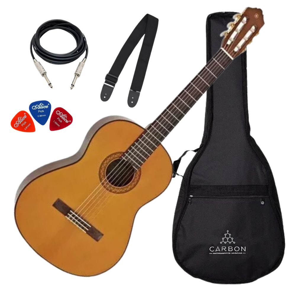 Kit Violão Acústico Cordas Nylon Yamaha C70II Natural Vx01