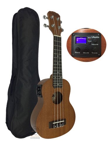 Kit Ukulele Eletroacústico Soprano Malibu 21se C/ Acessórios