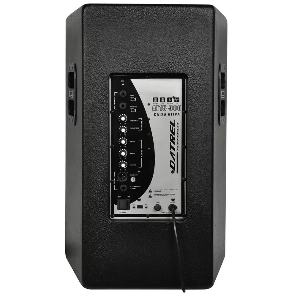 Caixa De Som Ativa Datrel AT15-300 300W 15 Pol Bivolt Preta