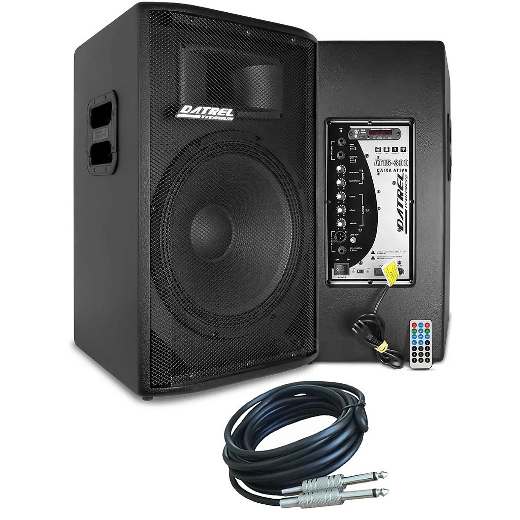 Kit Caixa de Som Ativa e Passiva Falante 15" 600w Rms Titanium Bluetooth Usb CSX01