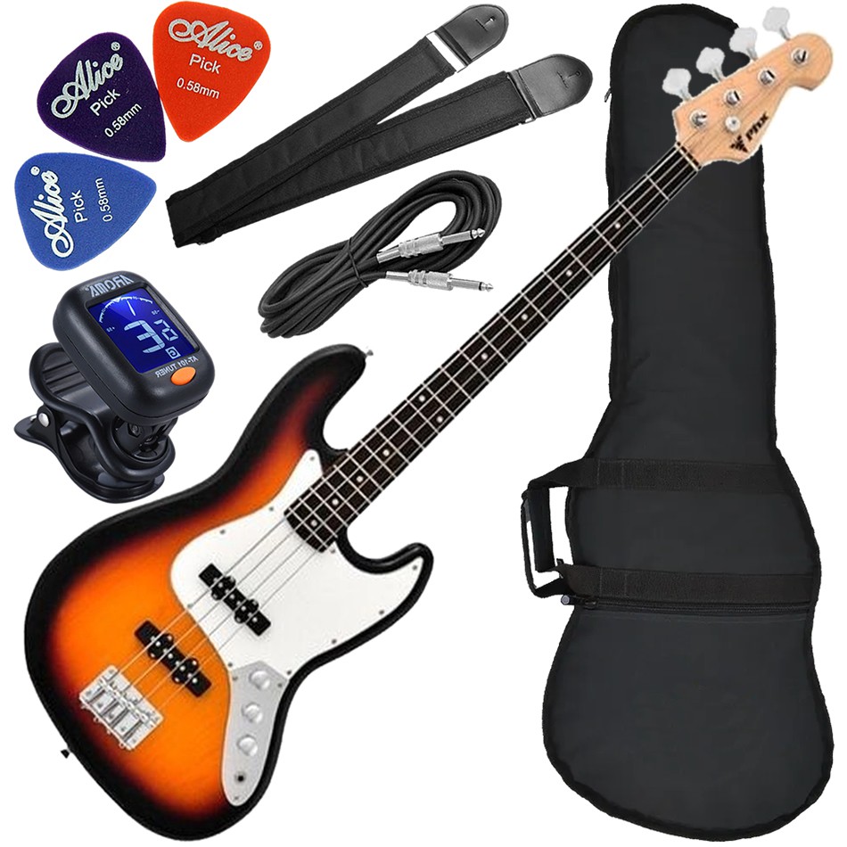 Kit Contrabaixo PHX JB 3TS Jazz Bass 4 Cordas Sunburst Bx01