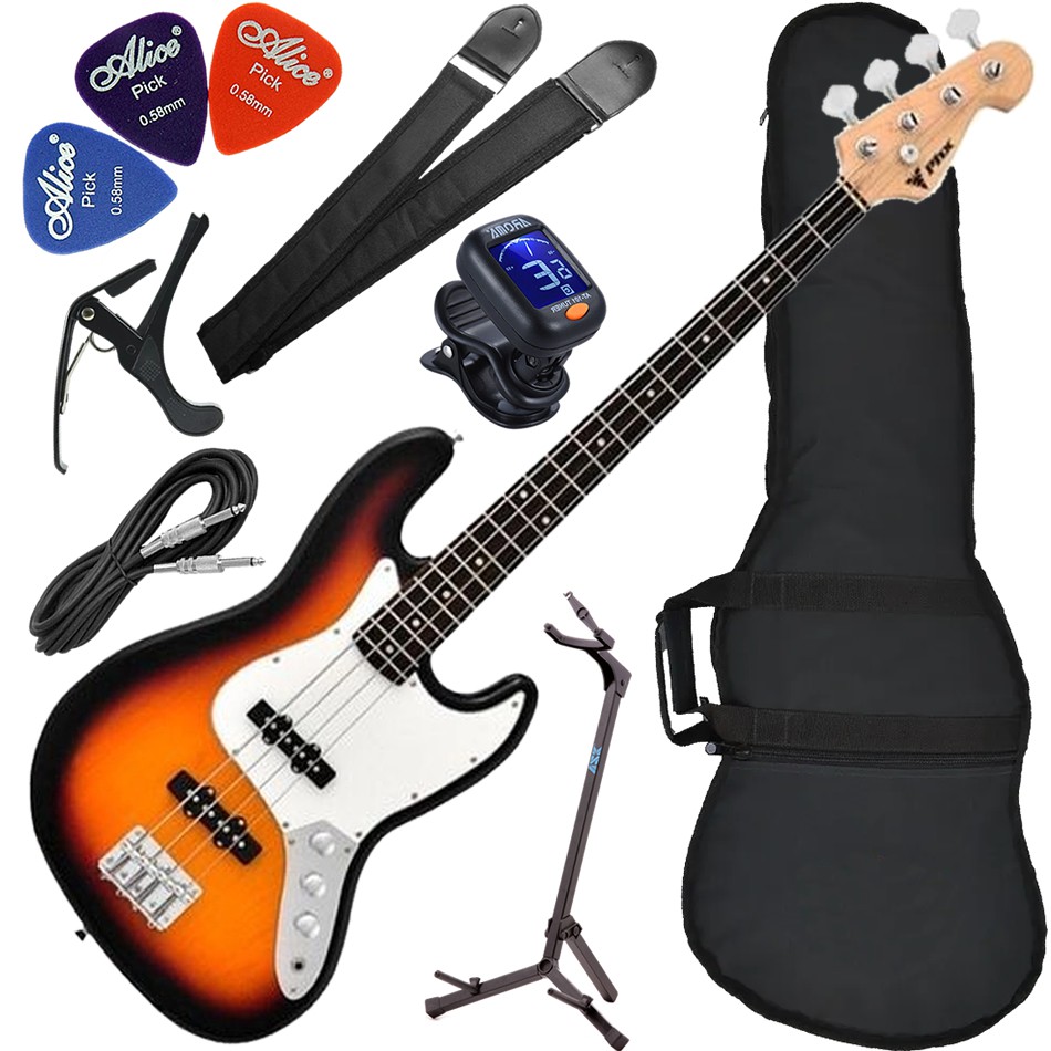 Kit Contrabaixo PHX JB 3TS Jazz Bass 4 Cordas Sunburst Bx02
