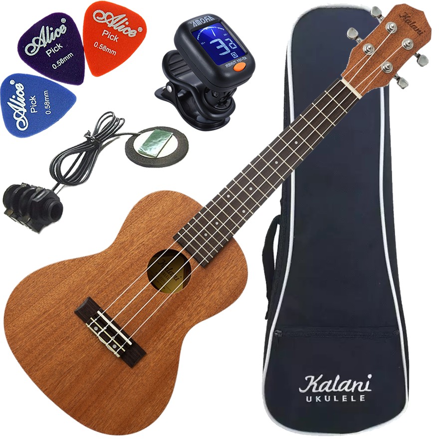 Kit Ukulele Concerto Elétrico Kal220 CS Série Tribes Kalani Ux04
