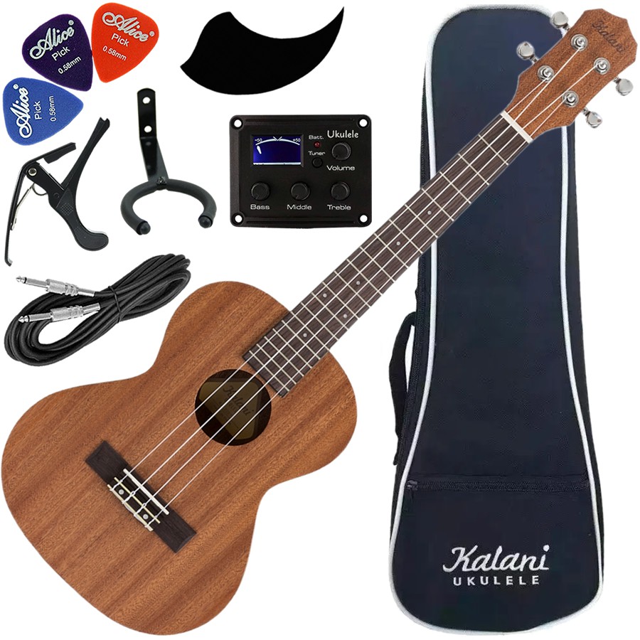 Kit Ukulele Tenor Elétrico Ativo Kal220 TS EQ Série Tribes Kalani Ux03