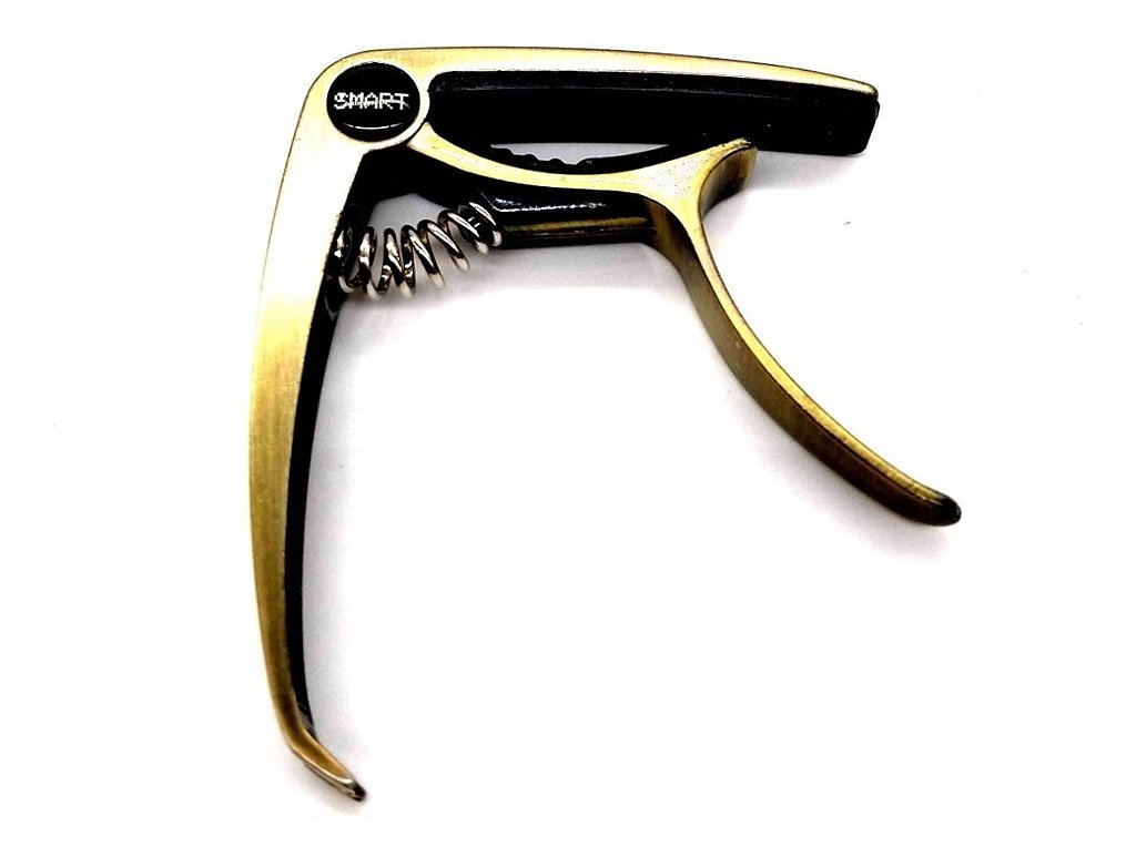 Capotraste Metal Para Guitarra E Violão Smart Jx40 Dourado