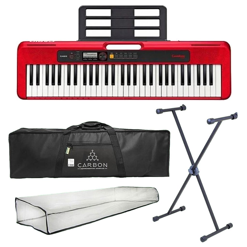 Kit Teclado Digital CASIO CT-S200 Vermelho TX01