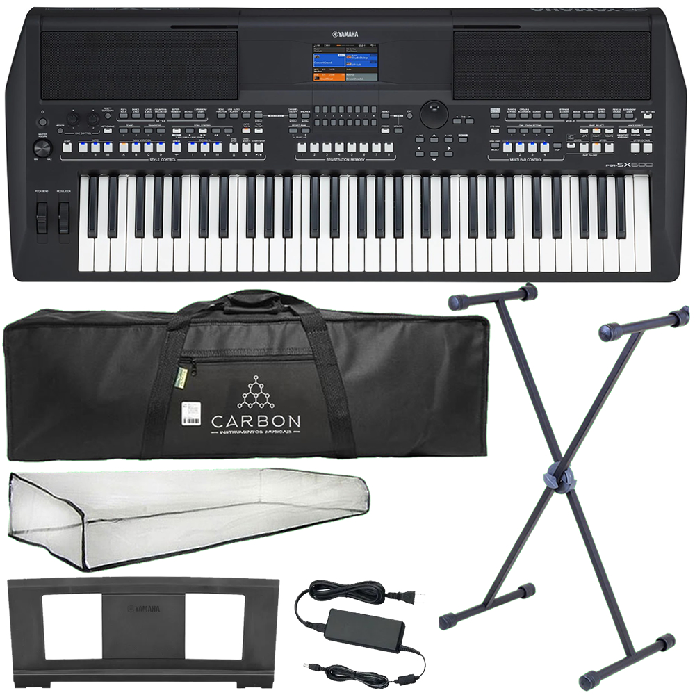 Kit Teclado Arranjador Yamaha PSR-SX600 Interface Áudio/Gravação Tx01