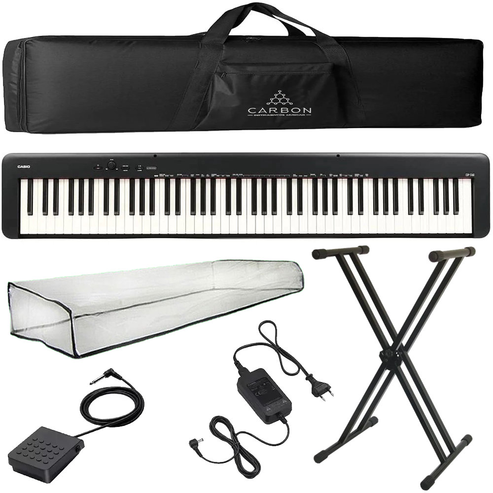 Kit Piano Digital Casio CDP-S160 BK Stage 88 Teclas Preto Tx04