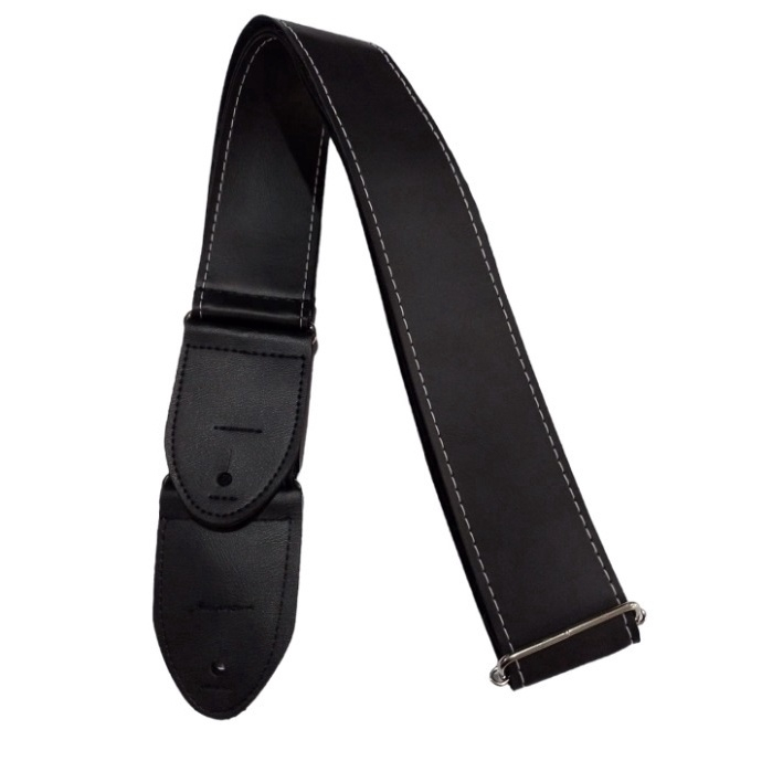 Correia Couro Sintético 5cm Lisa Para Violão, Guitarra, Baixo