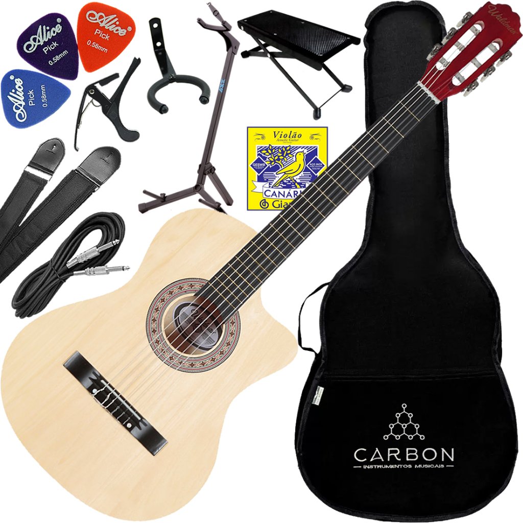 Kit Violão de Nylon Waldman PPCE-1 NT Natural Vx03