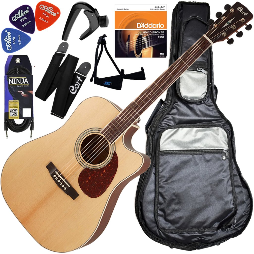 Kit Violão Eletroacústico Folk Cort Mr710F Eq Fishman Stnt