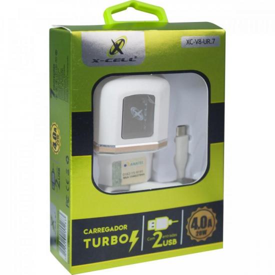 Carregador Turbo Micro USB XC-UR7 Branco X-Cell Flex